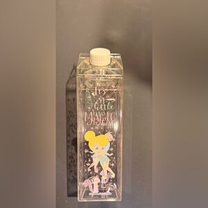 Disney Clear Tinker Bell Water Bottle with Pink Accents